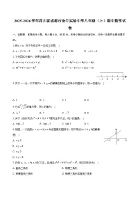 四川省成都市金牛实验中学2025-2026学年八年级上学期期中考试数学试卷（含答案）