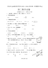 广东省茂名市多校联考 2025-2026学年八年级上学期11月期中数学试题