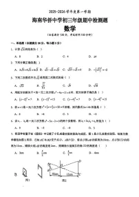 海南省海南华侨中学2025-2026学年九年级上学期期中数学试卷