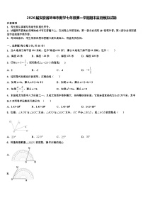 2026届安徽省蚌埠市数学七年级第一学期期末监测模拟试题含解析