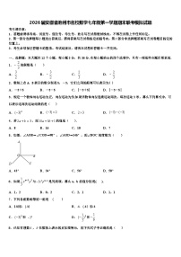 2026届安徽省池州市名校数学七年级第一学期期末联考模拟试题含解析