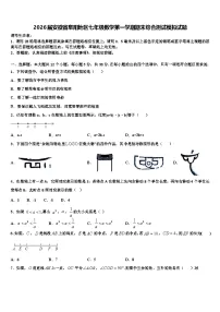 2026届安徽省阜阳地区七年级数学第一学期期末综合测试模拟试题含解析