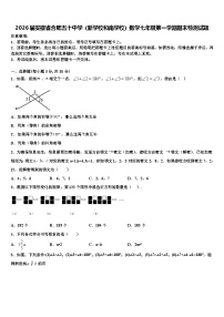 2026届安徽省合肥五十中学（新学校和南学校）数学七年级第一学期期末检测试题含解析