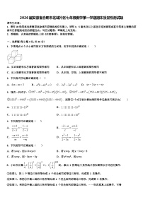 2026届安徽省合肥市北城片区七年级数学第一学期期末质量检测试题含解析