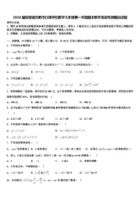 2026届安徽省合肥市行知学校数学七年级第一学期期末教学质量检测模拟试题含解析