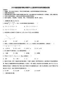 2026届安徽省马鞍山市数学七上期末教学质量检测模拟试题含解析