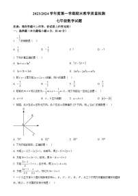 安徽省合肥市巢湖市七年级数学上学期期末试卷（原卷版）-A4