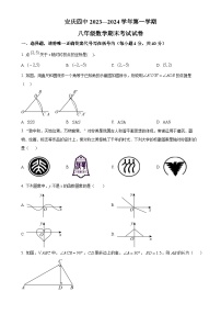 安徽省 安庆市第四中学2023—-2024学年上学期八年级数学期末考试试卷（原卷版）-A4