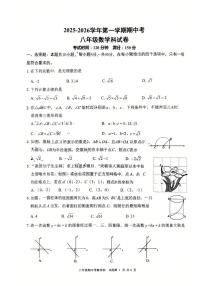 福建省漳州第一中学2025-2026学年八年级上学期11月期中数学试题
