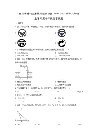 重庆市秀山土家族苗族自治县2024-2025学年八年级上学期期中考试数学试卷（学生版）