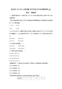 浙江省2025年“山海联盟”初中学业水平考试模拟卷（五）数学试卷