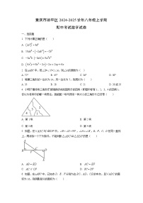 重庆市梁平区2024-2025学年八年级上学期期中考试数学试卷（学生版）