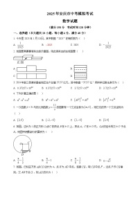 2025年安徽省安庆市中考一模数学试卷（原卷版）-A4