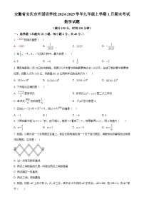 安徽省安庆市外国语学校九年级上学期1月期末考试数学试题（原卷版）-A4