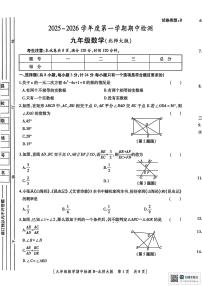 陕西省渭南市临渭区育红初级中学2025—2026学年上学期九年级期中数学试题
