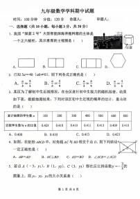 河南省郑州市中原区郑州外国语中学2025-2026学年九年级上学期期中考试数学试题（含答案）