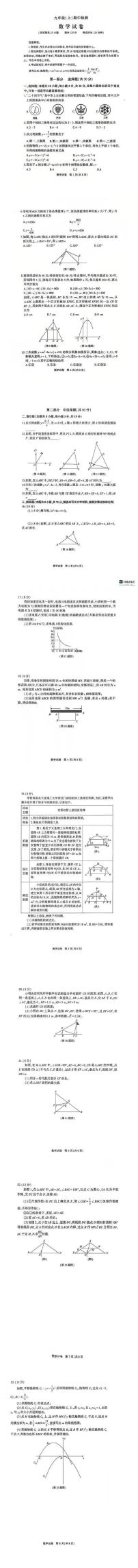 辽宁省大连市高新区2025-2026学年上学期九年级数学期中试卷