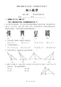 2025北京清华附中朝阳校初二（上）期中数学试卷