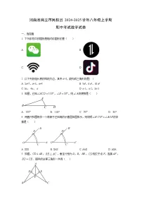 河南省商丘市民权县2024-2025学年八年级上学期期中考试数学试卷（学生版）