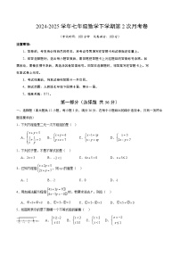 初中数学人教版（2024）七年级下册（2024）加减消元法达标测试