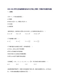 2025_2026学年江苏省南通市启东市七年级上册1月期末考试数学检测试题-含解析