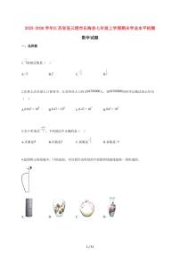 2025~2026学年江苏省连云港市东海县七年级上学期期末学业水平质量监测数学检测试题【附解析】