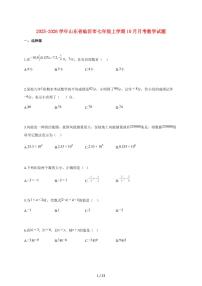 2025~2026学年山东省临沂市七年级上学期10月月考数学检测试题【附解析】