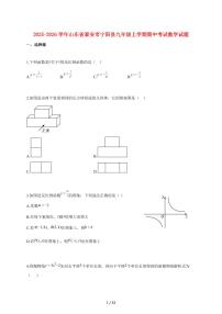 2025~2026学年山东省泰安市宁阳县九年级上学期期中考试数学（附解析）