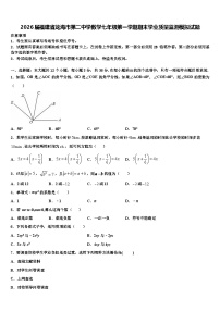 2026届福建省龙海市第二中学数学七年级第一学期期末学业质量监测模拟试题含解析