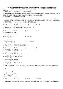 2026届福建省泉州市惠安科山中学七年级数学第一学期期末经典模拟试题含解析