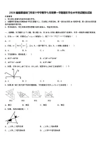 2026届福建省厦门市双十中学数学七年级第一学期期末学业水平测试模拟试题含解析
