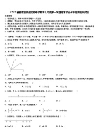 2026届福建省泉州实验中学数学七年级第一学期期末学业水平测试模拟试题含解析