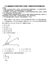 2026届福建省厦门市湖滨中学数学七年级第一学期期末教学质量检测模拟试题含解析