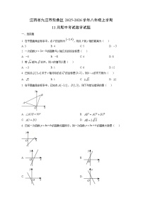 江西省九江市柴桑区2025-2026学年八年级上学期11月期中考试数学试卷（学生版）