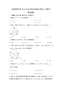 江苏省苏州市2025-2026学年九年级上学期11月期中数学试卷（学生版）
