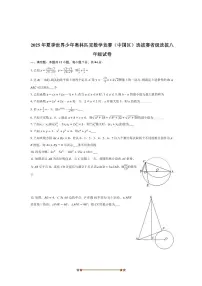 2025年夏季世界少年奥林匹克竞赛(中国区)选拔赛省级选拔卷八年级数学试卷(含答案)
