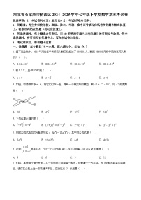 精品解析：河北省石家庄市桥西区2024--2025学年七年级下学期数学期末考试卷+答案