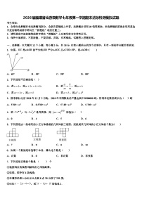 2026届福建省仙游县数学七年级第一学期期末达标检测模拟试题含解析