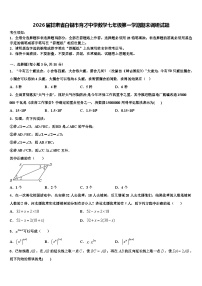 2026届甘肃省白银市育才中学数学七年级第一学期期末调研试题含解析