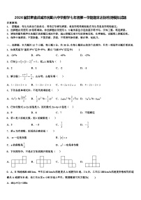 2026届甘肃省武威市民勤六中学数学七年级第一学期期末达标检测模拟试题含解析