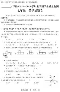 云南省红河州个旧市2024-2025学年七年级上学期期末数学试卷