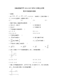河南省焦作市2024-2025学年八年级上学期期中考试数学试卷（学生版）