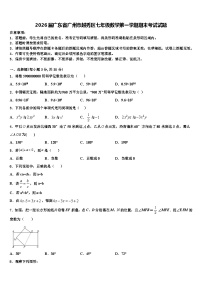 2026届广东省广州市越秀区七年级数学第一学期期末考试试题含解析