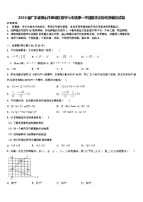 2026届广东省佛山市禅城区数学七年级第一学期期末达标检测模拟试题含解析