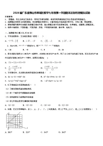 2026届广东省佛山市禅城区数学七年级第一学期期末达标检测模拟试题含解析