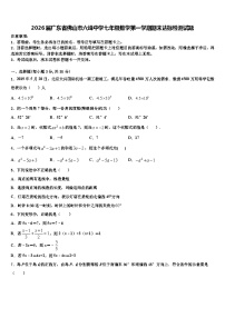 2026届广东省佛山市六峰中学七年级数学第一学期期末达标检测试题含解析