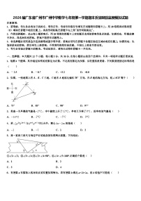 2026届广东省广州市广州中学数学七年级第一学期期末质量跟踪监视模拟试题含解析