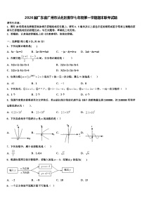 2026届广东省广州市从化区数学七年级第一学期期末联考试题含解析