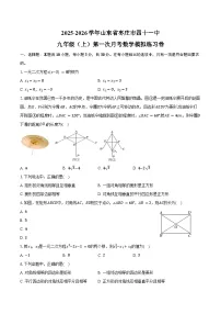 2025-2026学年山东省枣庄市四十一中九年级（上）第一次月考数学模拟练习卷