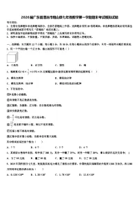 2026届广东省清远市阳山县七年级数学第一学期期末考试模拟试题含解析